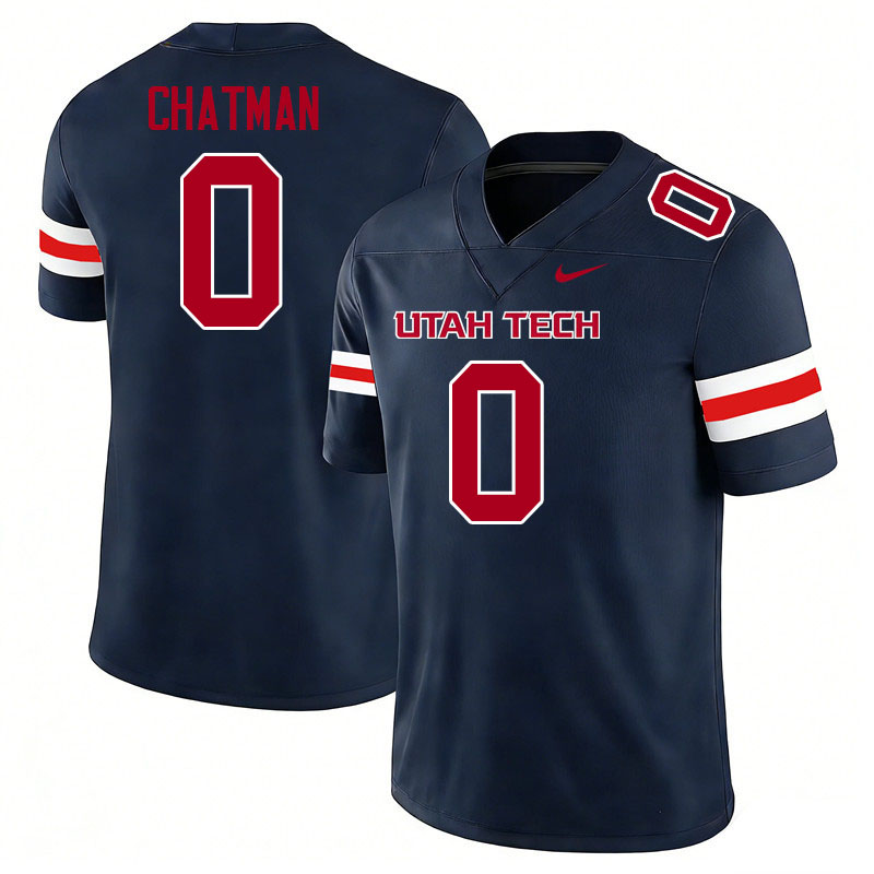 Utah Tech Trailblazers #0 Asa Chatman College Football Jerseys,Uniforms Stitched-Navy